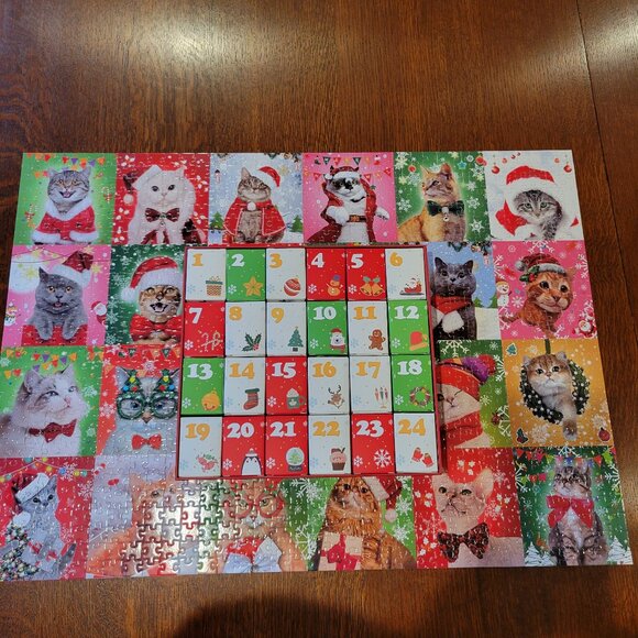 Jigsaw Puzzle Advent Calendar Christmas Cats - Picture 8 of 10